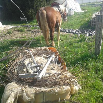 Transport de materiel en traineau